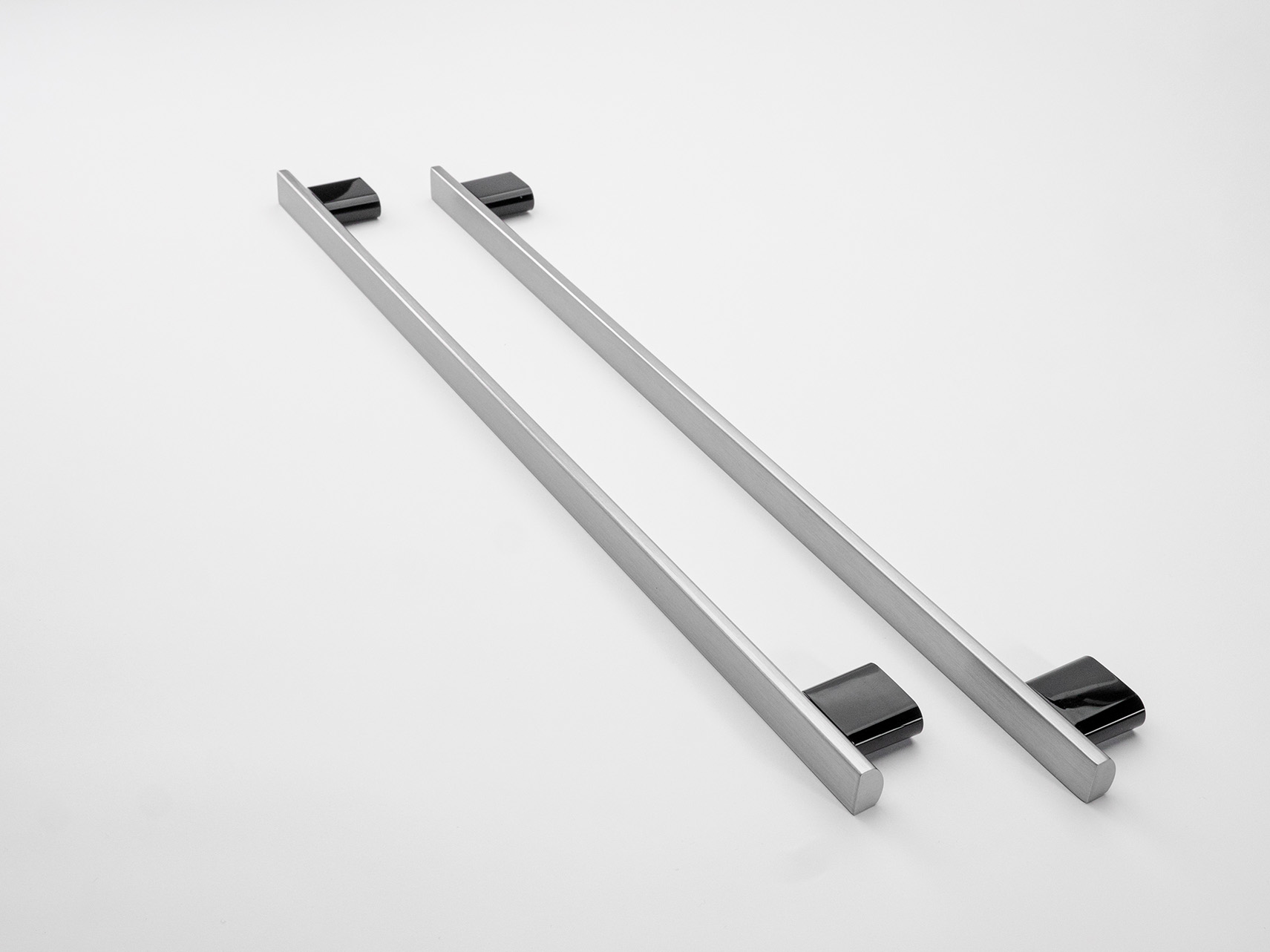D-section handles - Brushed Anodized Stainless Steel with plastic spacers